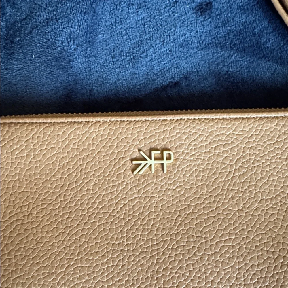Freshly Picked Tan Leather Wristlet Clutch